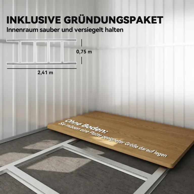 Redskapsbod i Metall med Fönster 260 x 177 x 190 cm