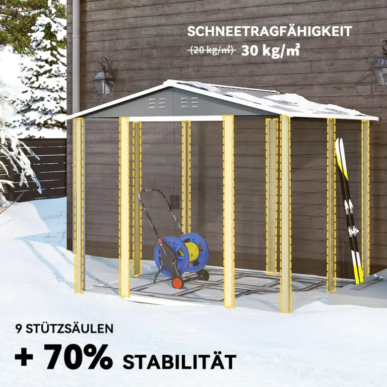 Redskapsbod i Metall med Låsbar Dörr 2,40 x 2,06 x 1,98 m