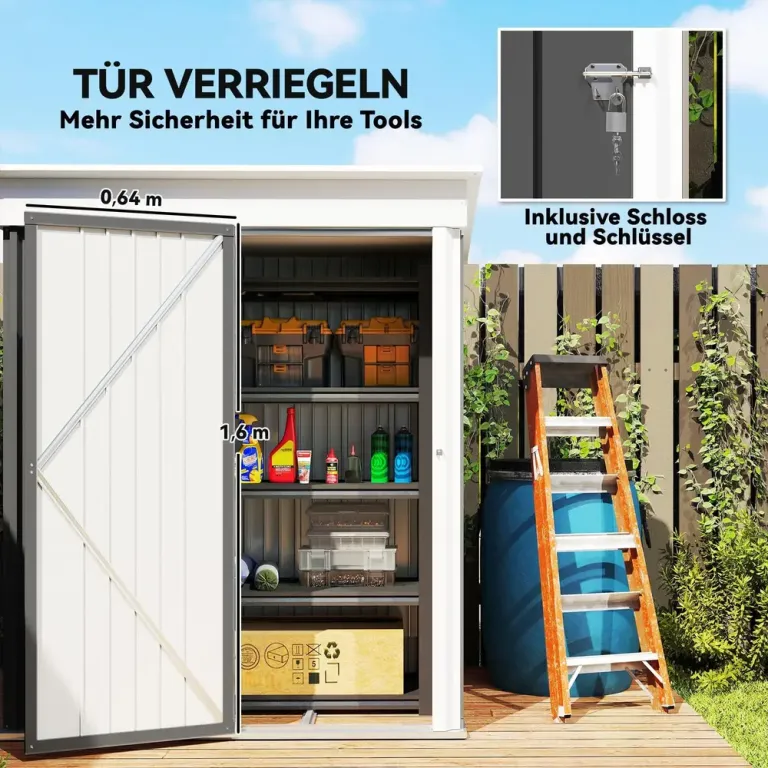 Redskapsbod med Hyllplan och Låsbar Dörr 150 x 120 x 180 cm