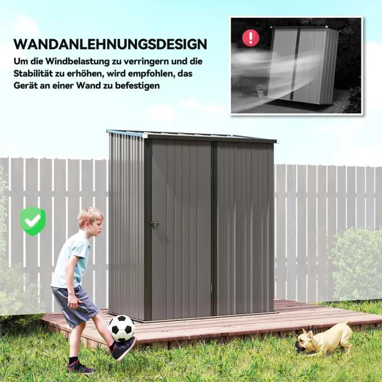 Redskapsbod med Låsbar Dörr och Yta Ljusgrå Stål