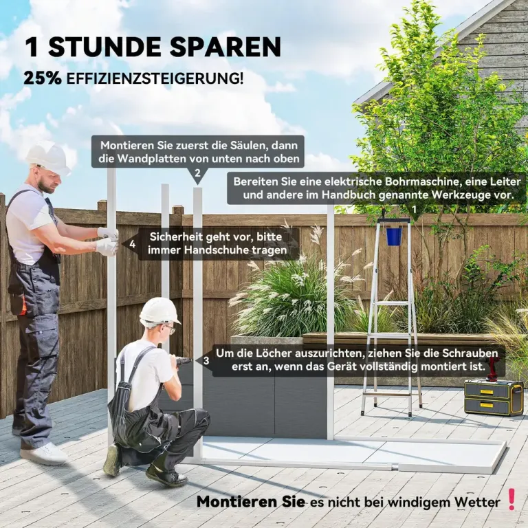 Redskapsbod och Trädgårdshus i Plast med Golv Fönster Låsbara Dörrar
