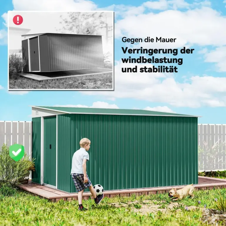 Redskapsbod Trädgårdsskjul i Metall/trä 2,8 x 3,45 x 2,01 m