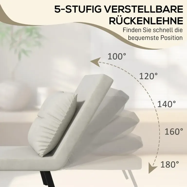 Relaxfåtölj i Skandidesign Inkl Kudde med Knappdekor Bädd Justerbar