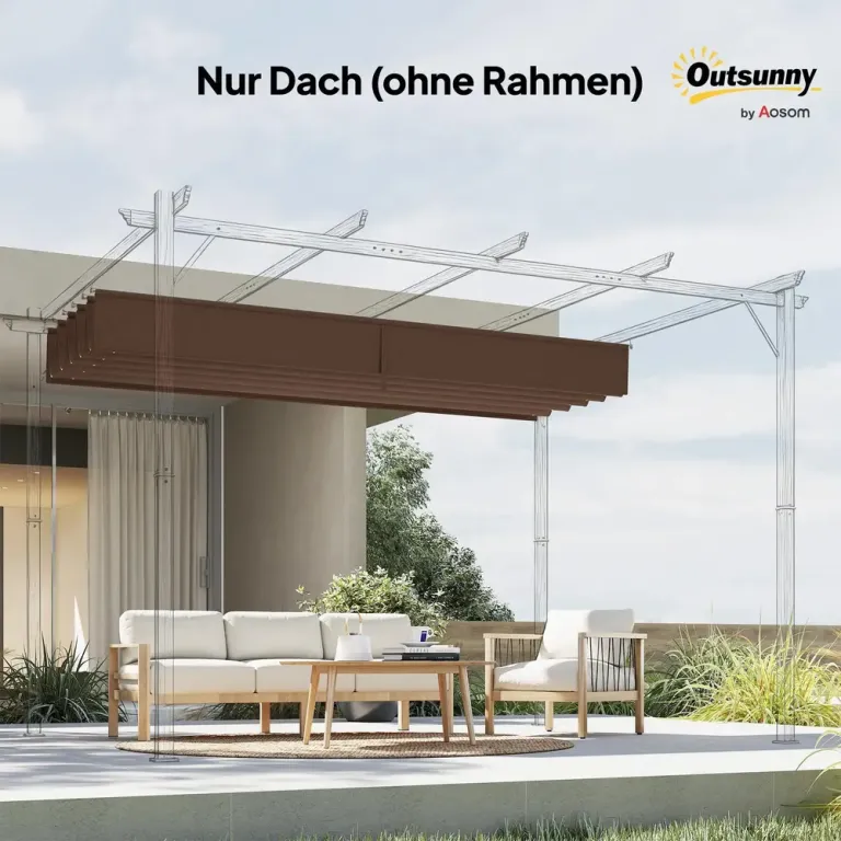 Reservtak till Pergola med Dräneringshål Infällbart Pergolatak