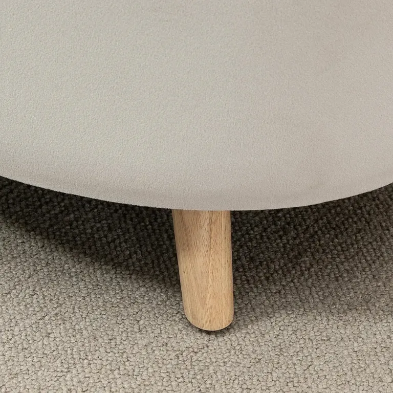 Bänk Förvaringsbänk Oval Stoppad Pall Form Beige