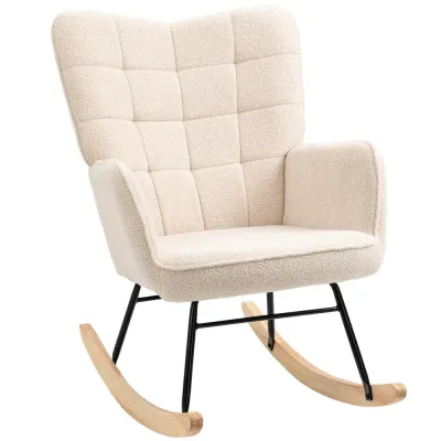 Gungstol i Berberfleece Relaxstol 71 x 92 x 101 cm