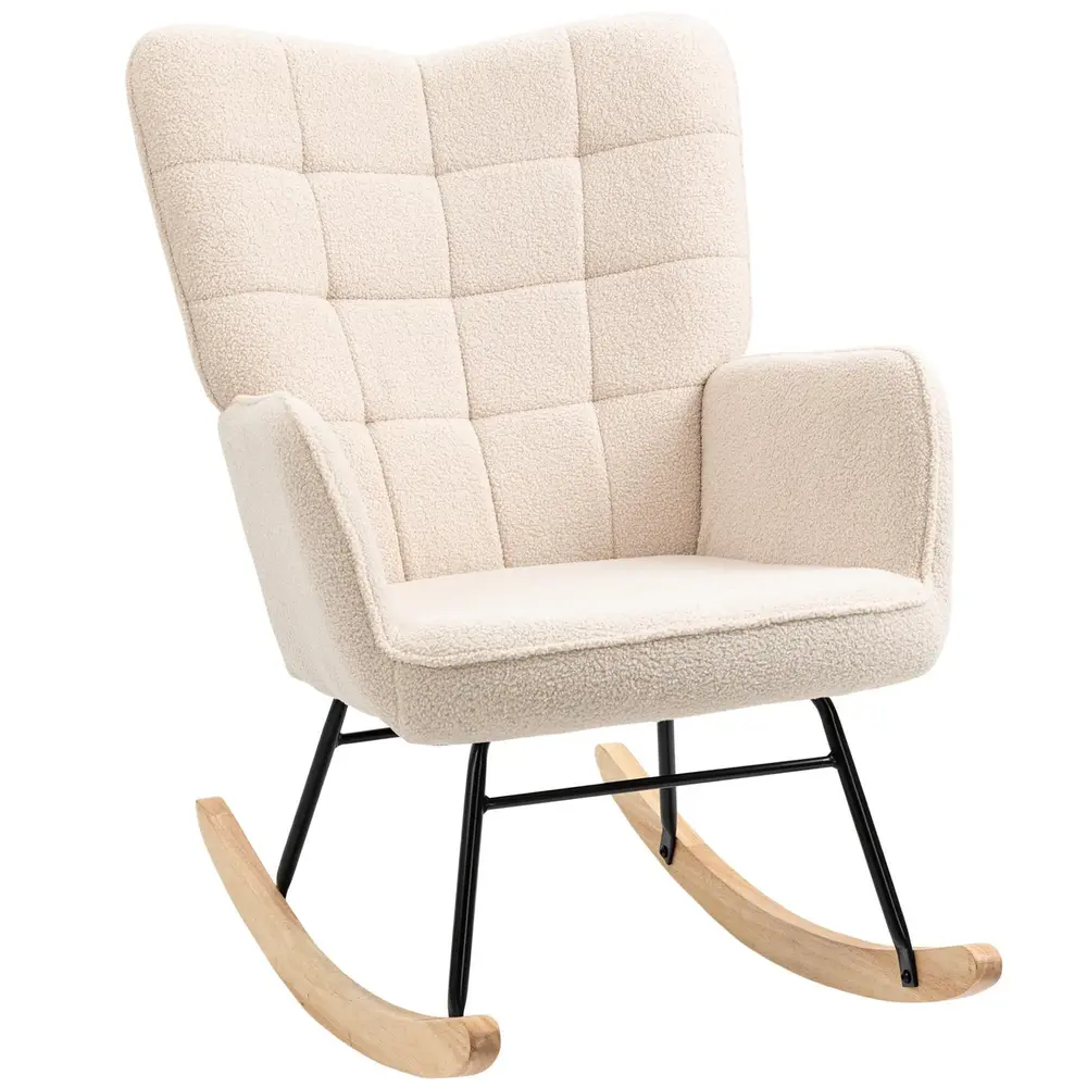 Gungstol i Berberfleece Relaxstol 71 x 92 x 101 cm