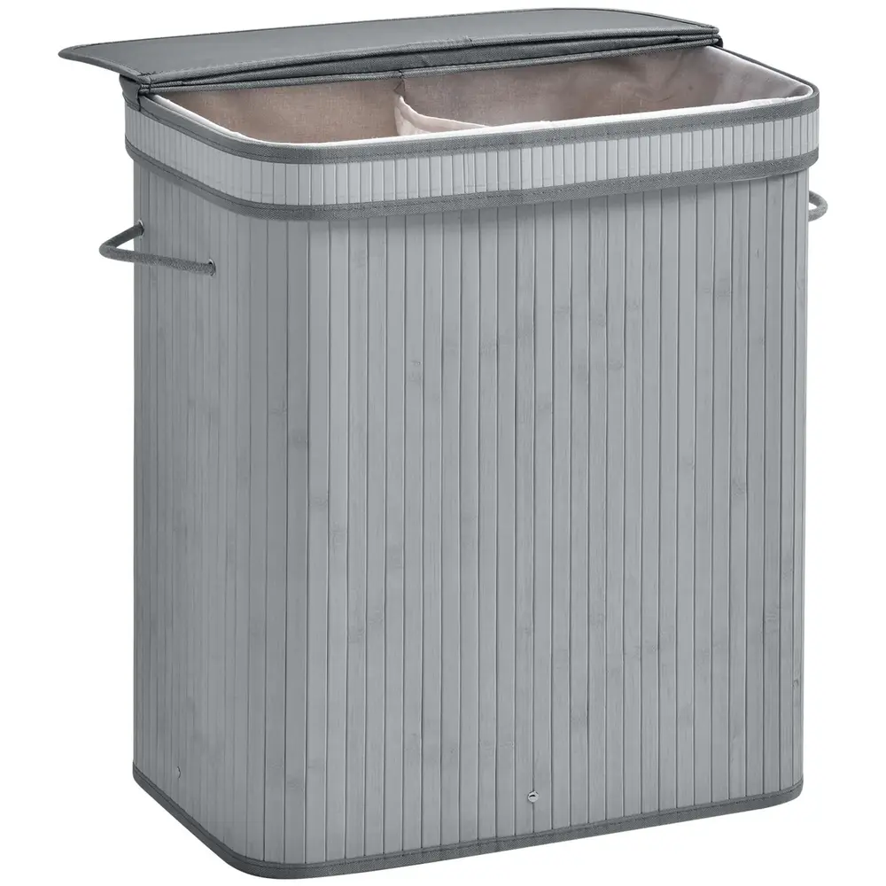 Tvättkorg Tvättlåda 100 L med Lock 52 x 32 x 63 Cm