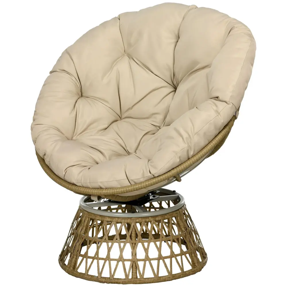 Papasanstol Snurrstol Khaki av Rotting 85 x 70 x 82 Cm