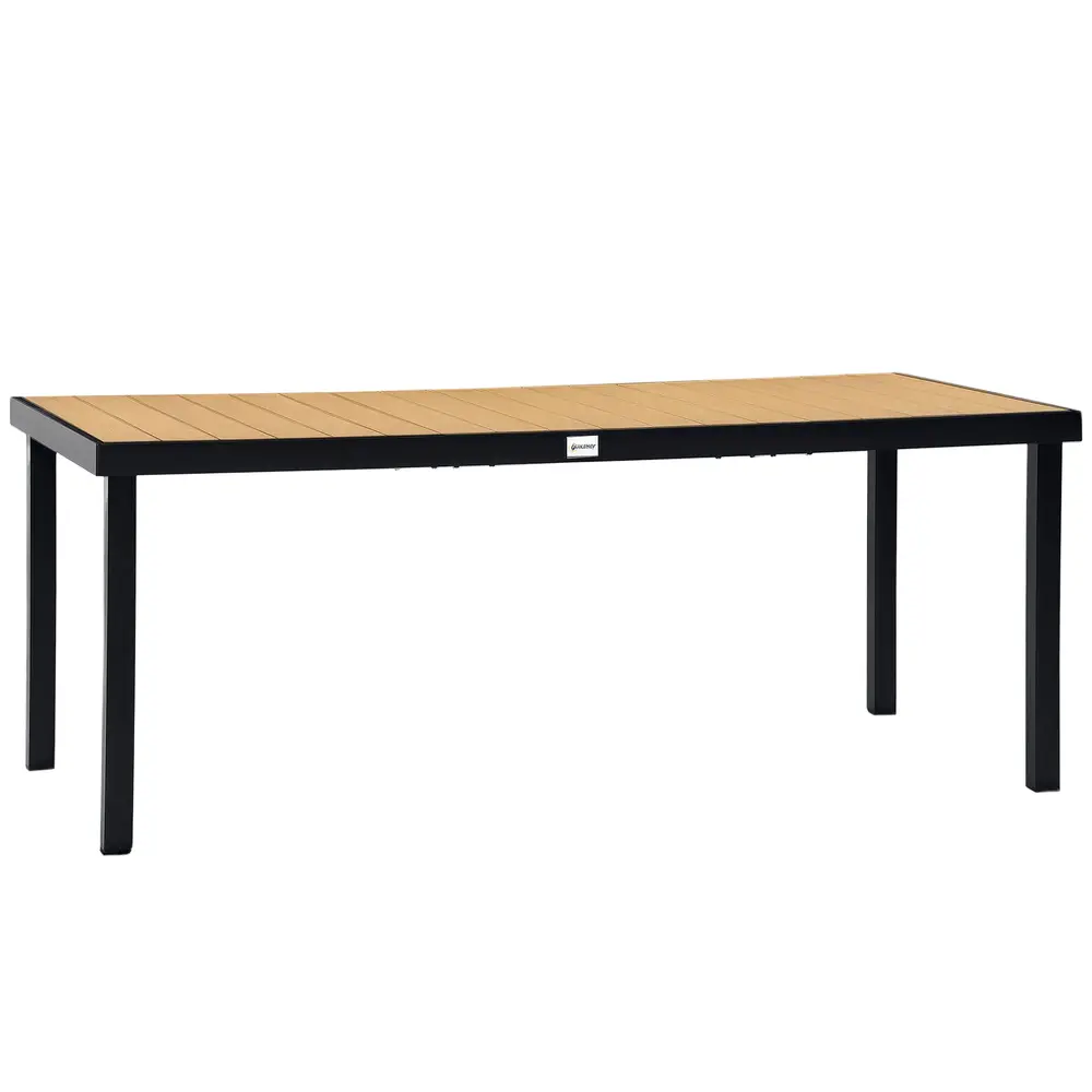 Trädgårdsbord Natur Svart Aluminium 190 x 90 x 74 Cm
