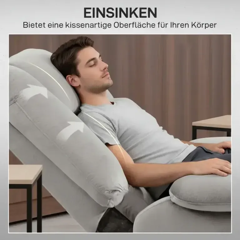 Riser Chair med Massagefunktion Ljusgrå Ståhjälp Relax Fåtölj Läder