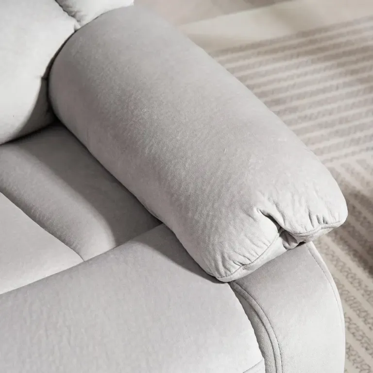 Riser Chair med Massagefunktion Ljusgrå Ståhjälp Relax Fåtölj Läder