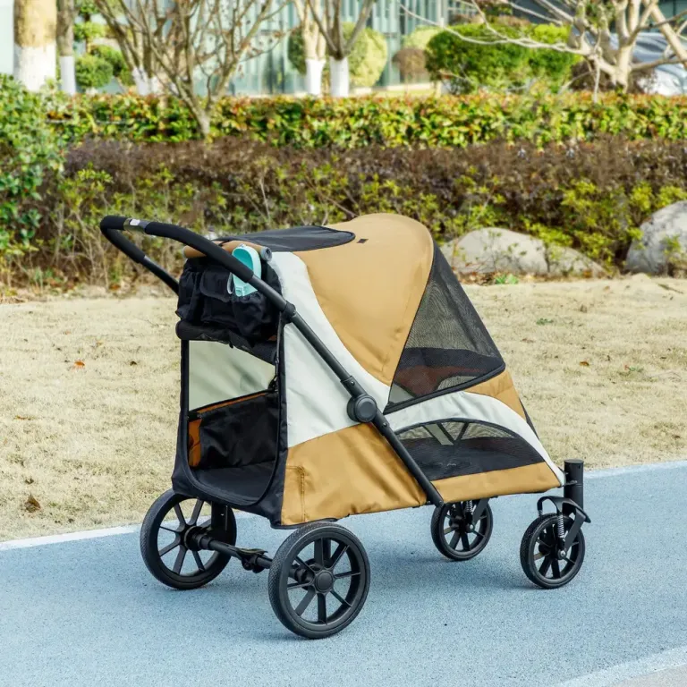 Hundvagn och Fällbar Hundbuggy för Stora Hundar Rymlig Långa