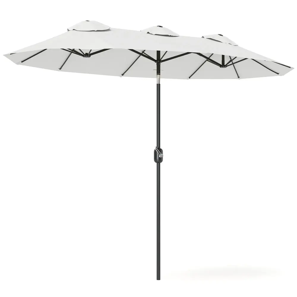 Parasoll med Vevmekanism och Vinklingsbar Topp 295 x 152 Cm