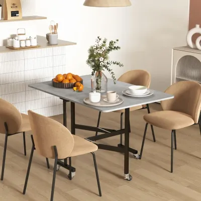 Fällbart Matbord för 4-6 Personer med Hjul 120 x 80 x 73 cm