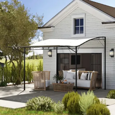 Pergola Trädgårdslusthus Väggmonterat Krämvit 3 x 2,5 m