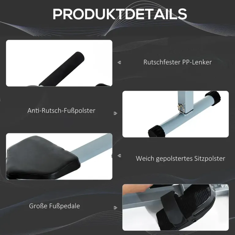 Hydraulisk Roddmaskin med LCD-Display Hemmagym Justerbart Motstånd