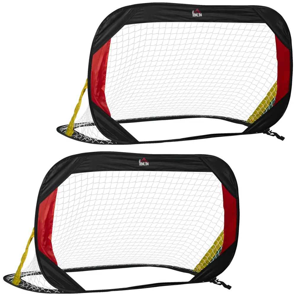 Fotbollsmål Pop-Up 2-Pack Hopfällbara 186 x 90 x 89 Cm