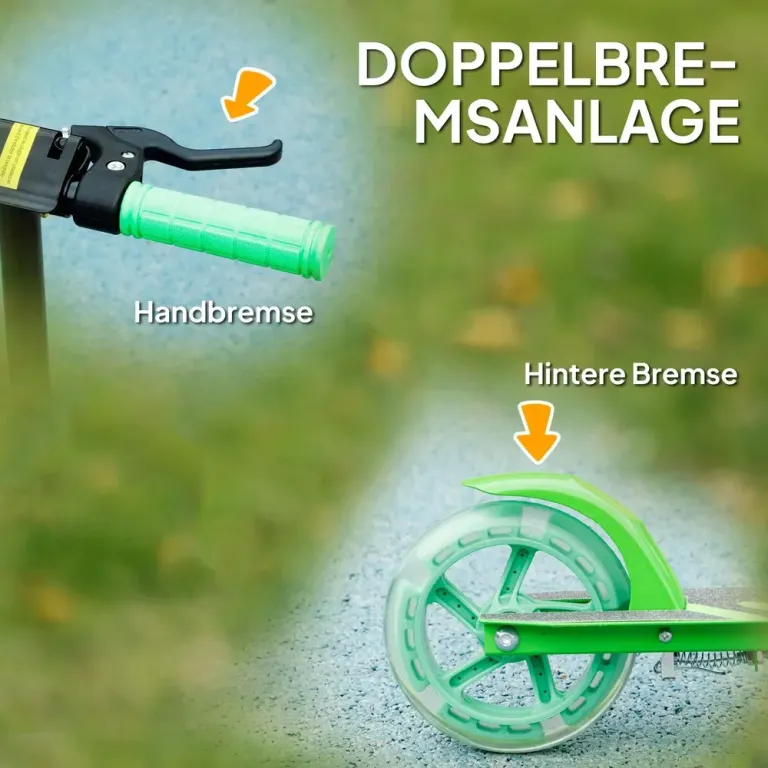 Sparkcykel Barnsparkcykel Hopfällbar Grön av Metall Justerbar Hjul