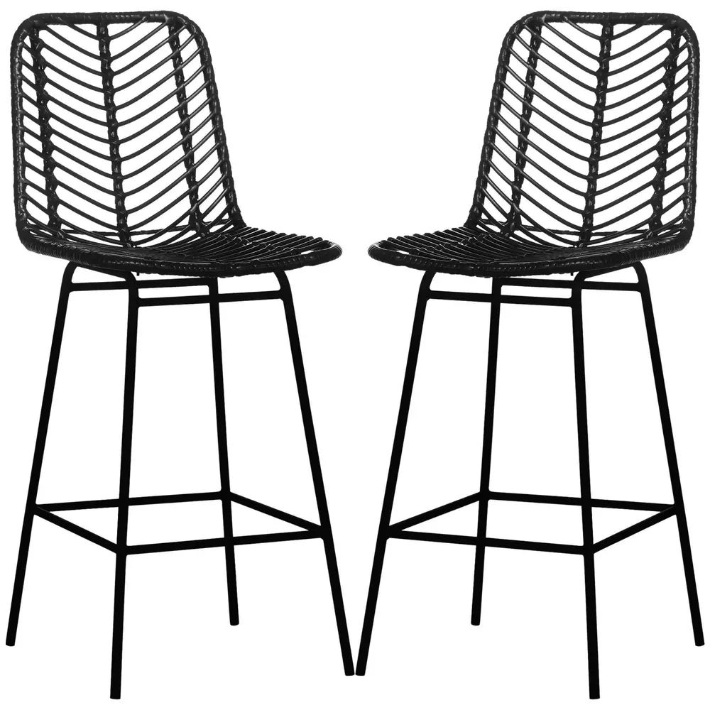 Barstolar Bistropallar Svart av Stål Set 42,5 x 52 x 102 Cm