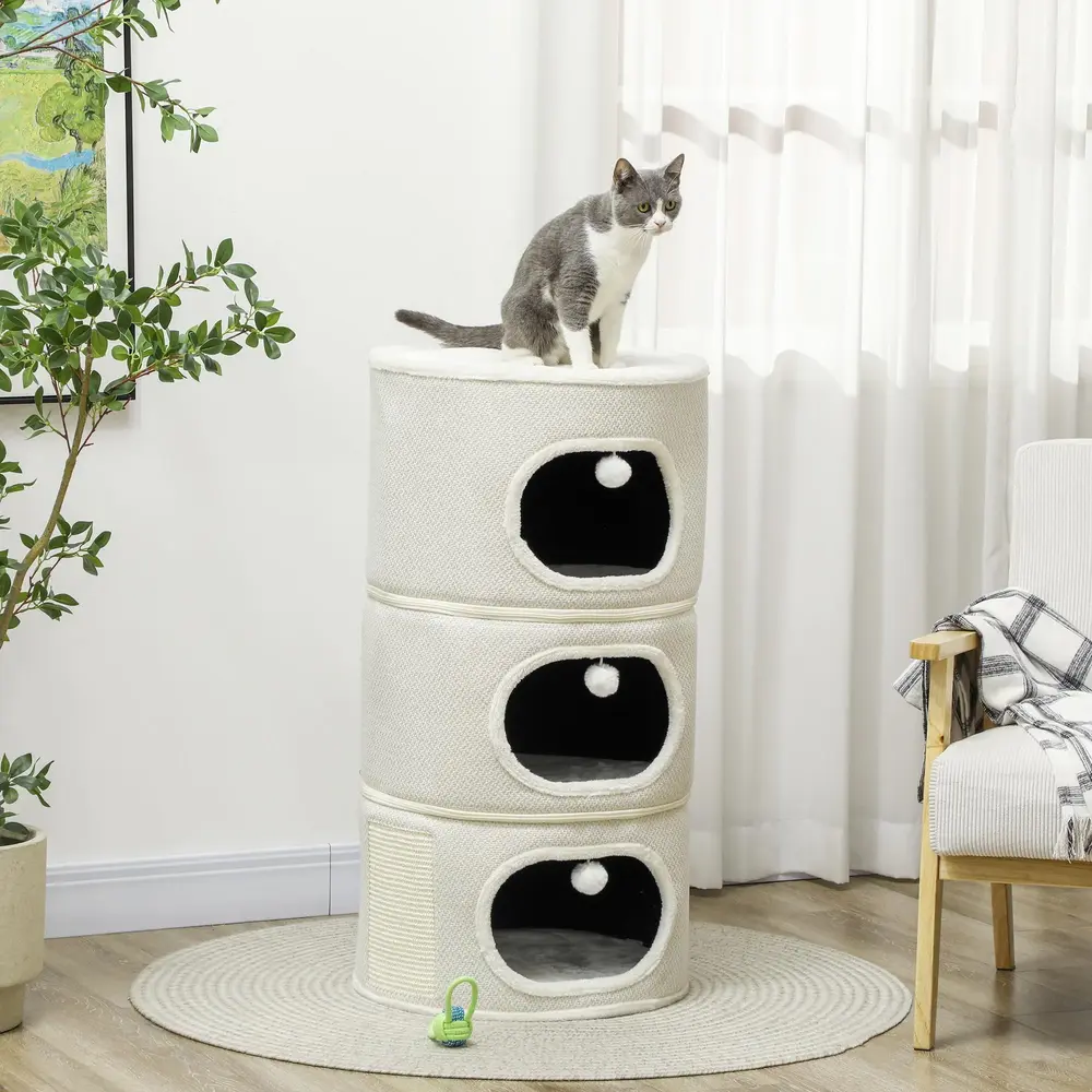 Skraptunna Klösmöbel Beige Krämvit av Sisal 100 Cm