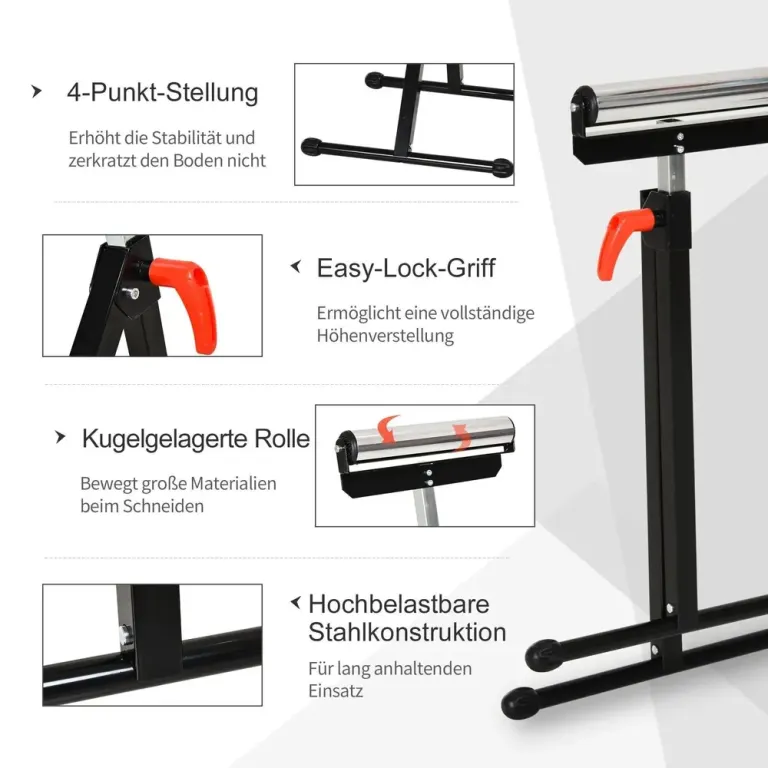 Rullbock Höj- och Sänkbar Stödbock Upp -110 cm Rullstativ Metall