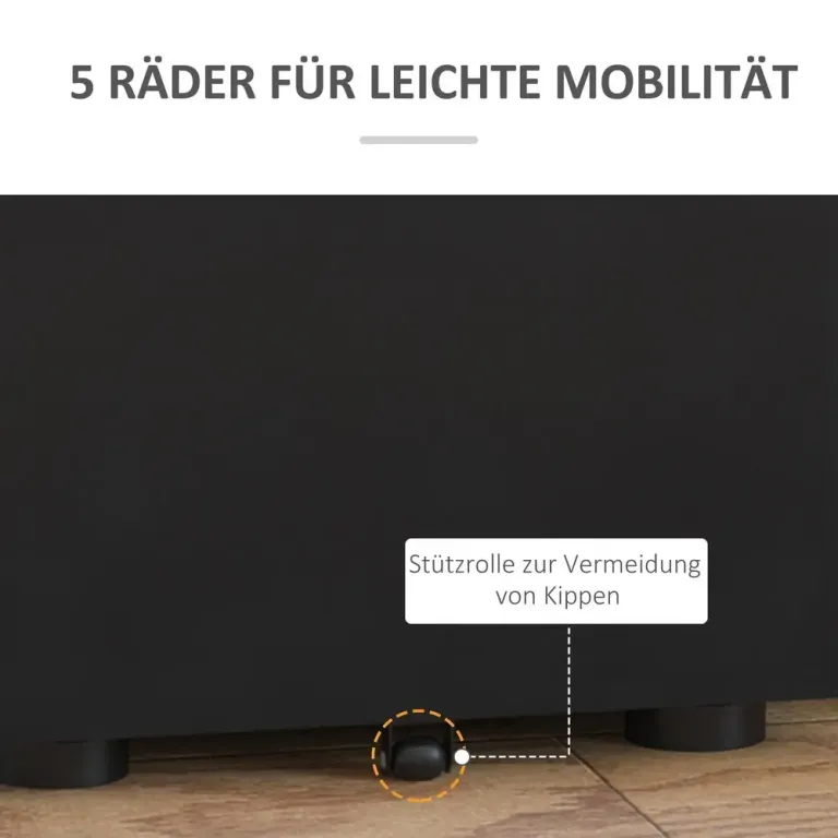 Rullhurts Mobilt Dokumentskåp med 3 Lådor Låsbart