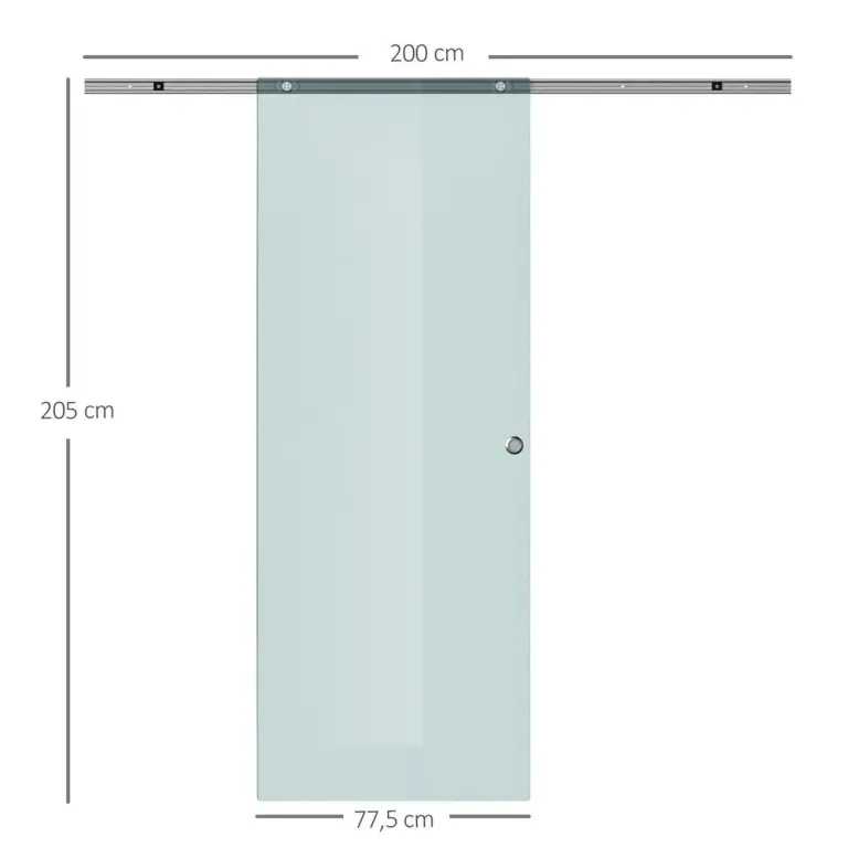 Rumsavdelare Matt Säkerhetsglas Skjutdörr
