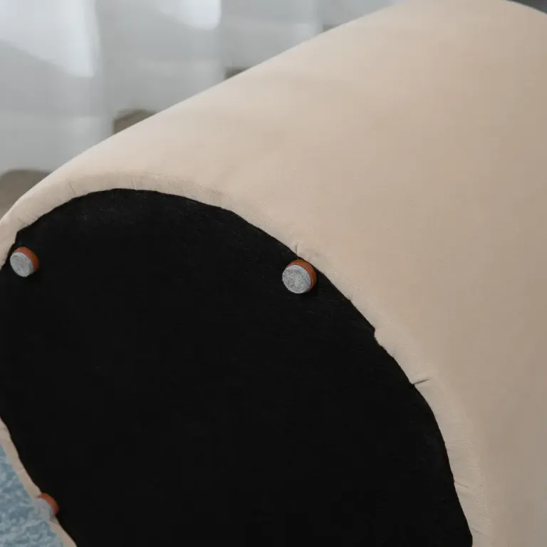 Rund Sittpuff med Förvaring Klädd Ottoman i Pall Sidobord Sammet