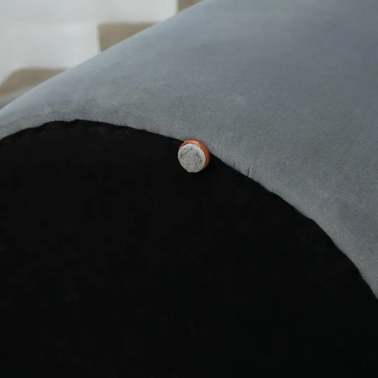 Rund Sittpuff med Förvaring Klädd Ottoman i Pall Sidobord Sammet