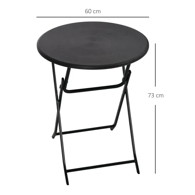 Runt Hopfällbart Trädgårdsbord Praktiskt Matbord i 60 cm