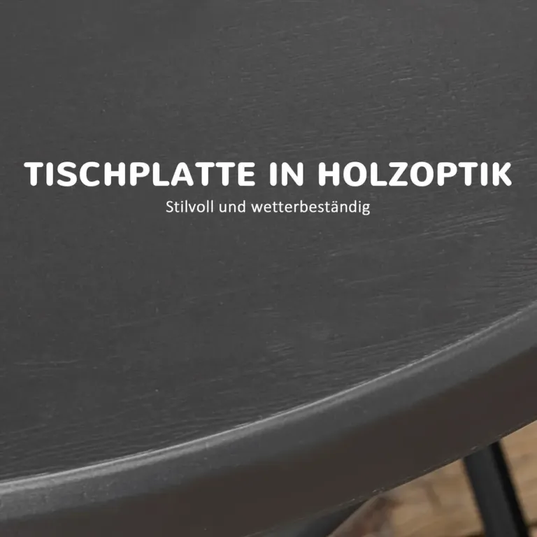 Runt Hopfällbart Trädgårdsbord Praktiskt Matbord i 80 cm