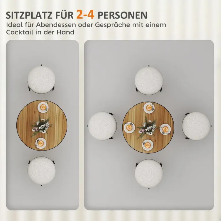 Runt Matbord i Eklook Kompakt Design för 2-4 Personer Ek