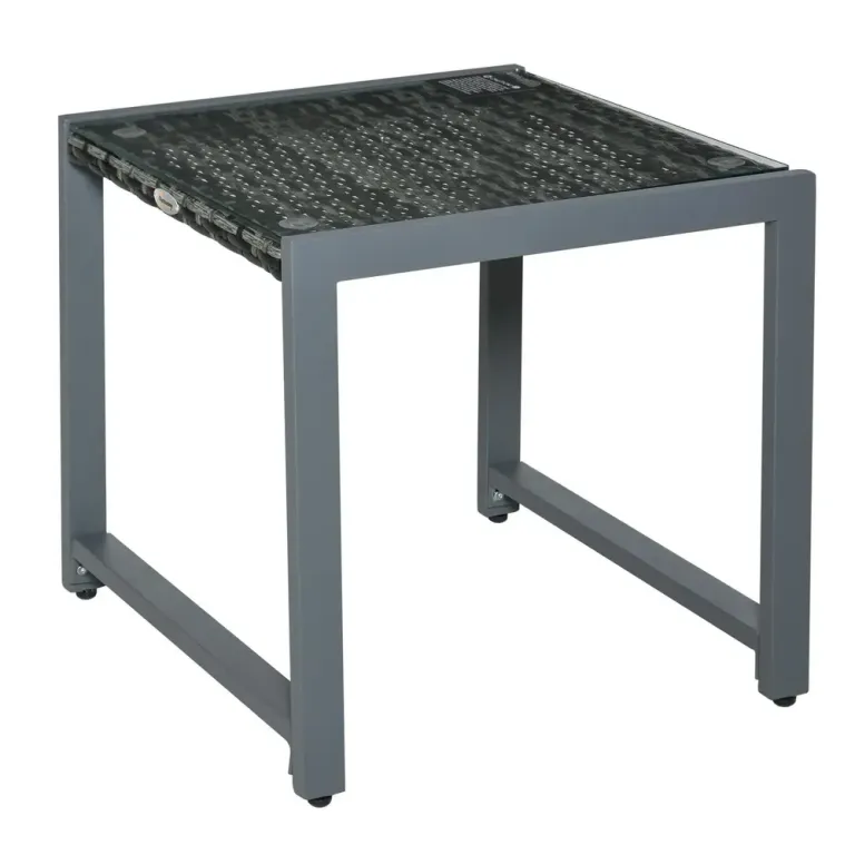 Runt Trädgårdsbord Konstrotting Elegant Sidobord Härdat Glas