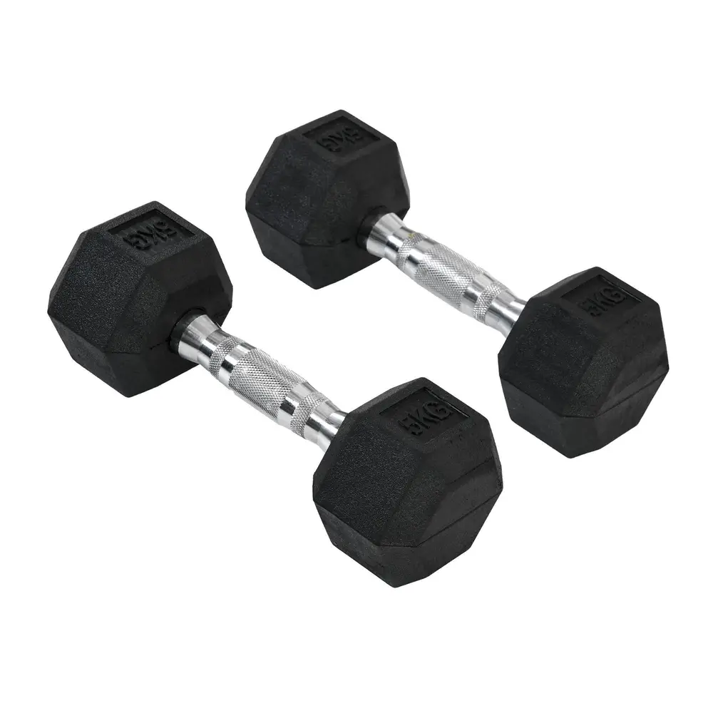 Hexagon Hantlar 2-Pack i Gjutjärn Gummerade Vikter
