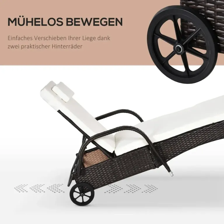 Solsäng Hållbar Mörkbrun Konstrotting 200 x 73 x 30–103 cm
