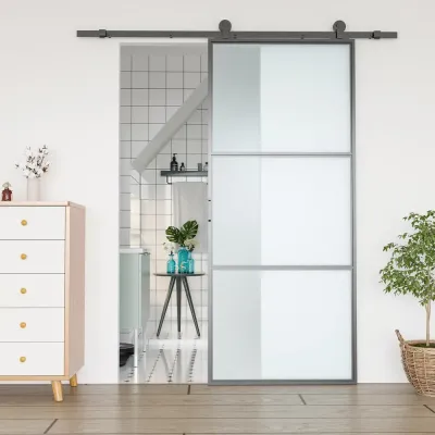 Skjutdörrssats Kolstål Installationssats utan Dörr