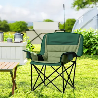 Campingstol Fällstol med Sidoficka Grön av Oxford Ve Metall
