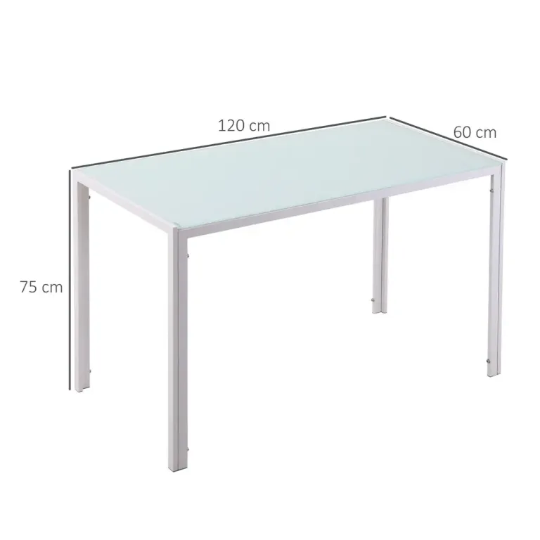 Matsalsbord Prisvärd Vit Trä och Stor Matbord Personer Metall Glas