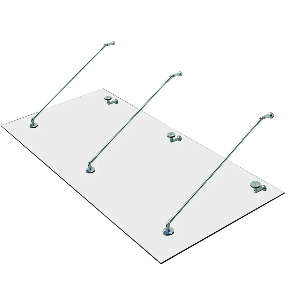 Glaskapell Härdat Glas (ESG) Rostfritt Stål 200 x 90 Cm