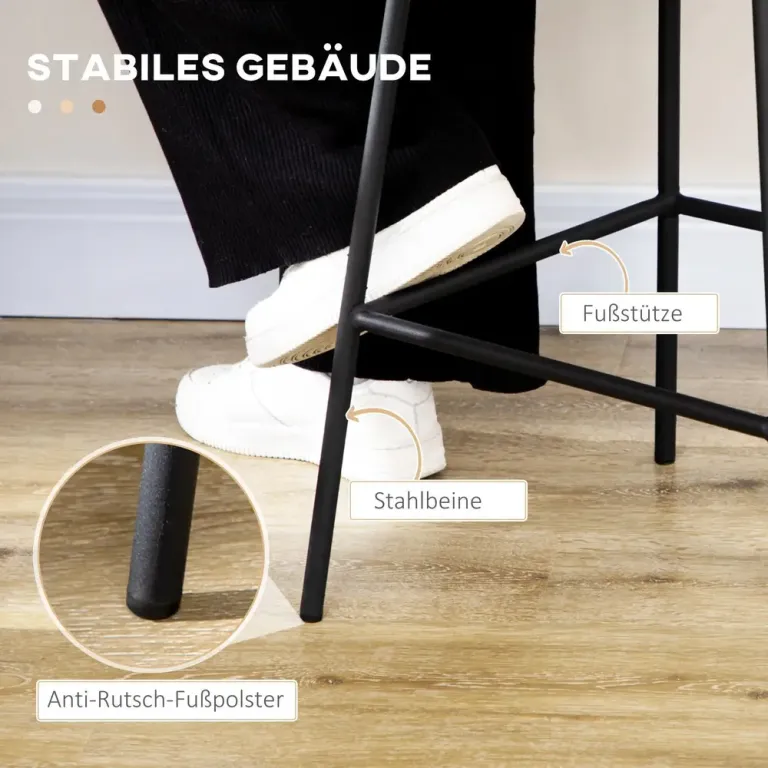 Barstolar Köksstolar Set om 2 Gul Svart 42,5 x 52 x 102 cm
