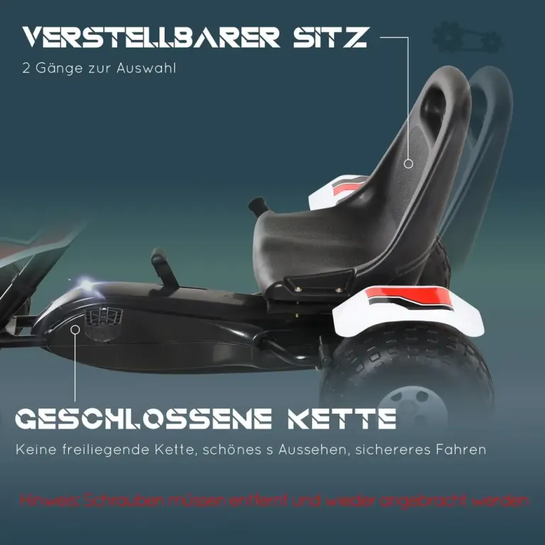 Gokart för Barn Trampbil med Pedal Handbroms Go-Kart