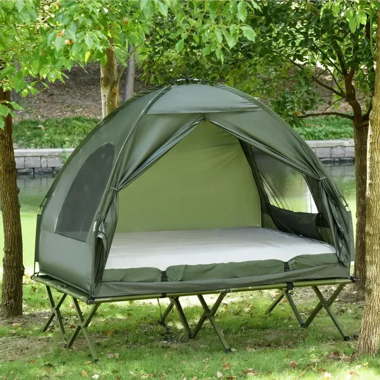 Förhöjd Campingsäng med Kupoltält Campingtält Luftmadrass Upphöjd