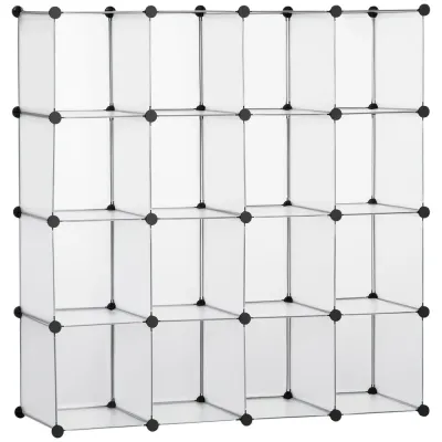 Hopfällbart Kubhyllsystem 16 Fack 125 x 32 x 125 cm