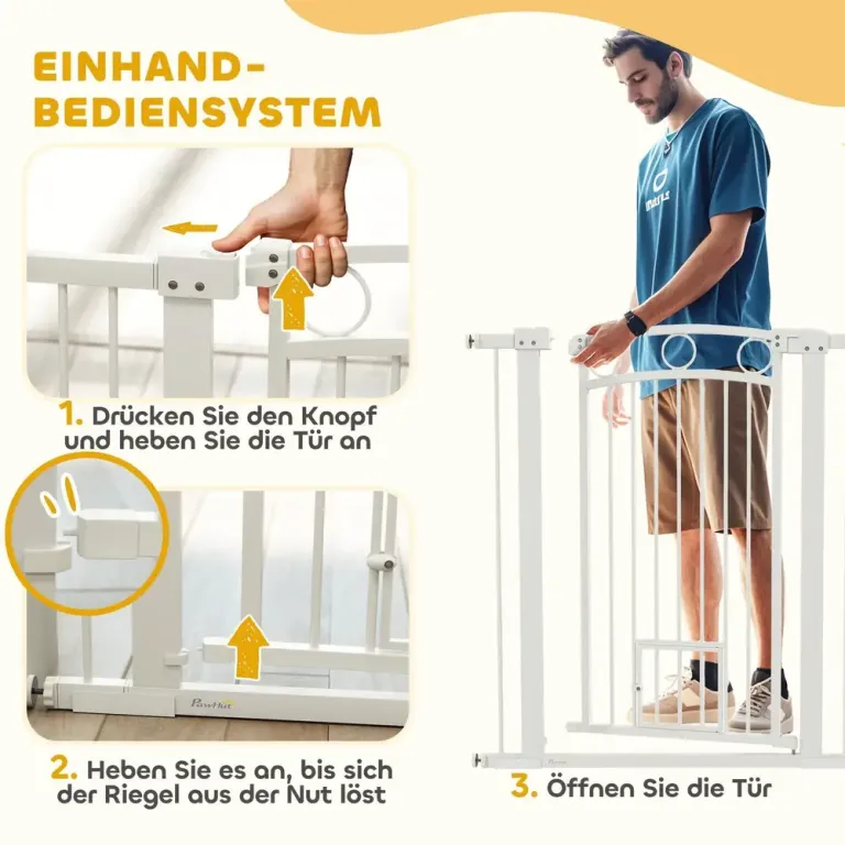 Säkerhetsgrind Trappgrind Spärr utan Borrning Vit Hundgrind Bredd