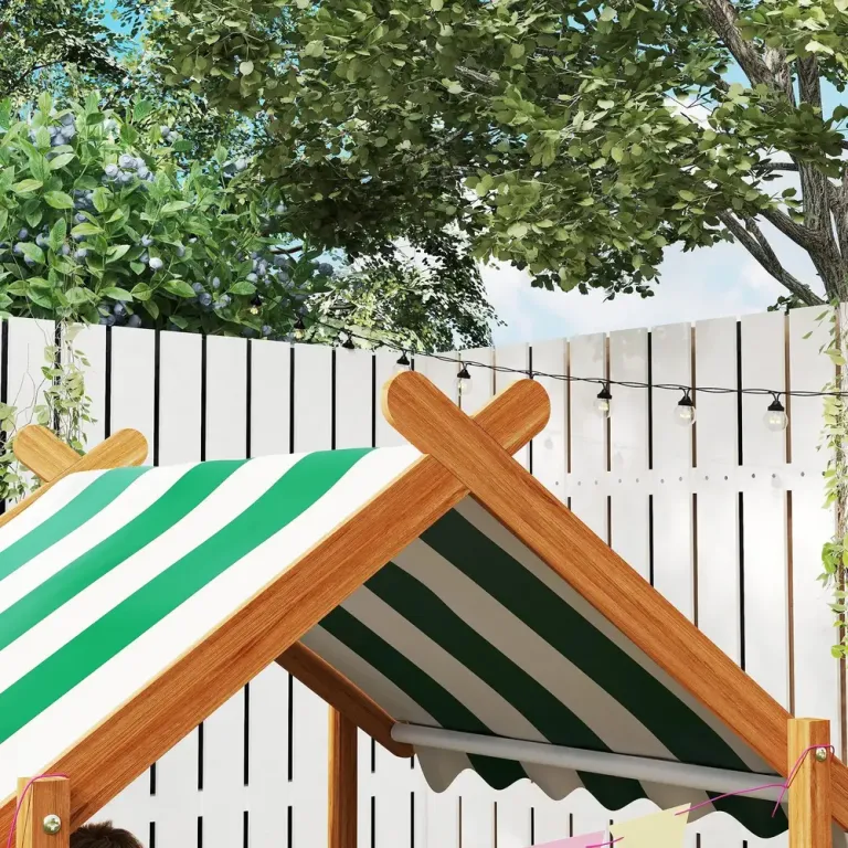 Sandlåda med Tak Orange Solskydd Lekstuga Design Grön