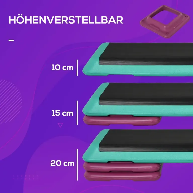 Aerobic Steppbräda Höjdjusterbar Stepbräda Stepper Höjder Halkfri