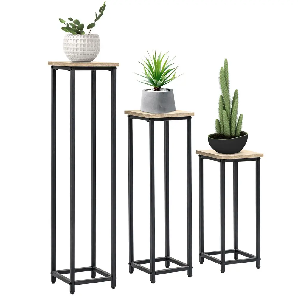 Blomställ i Metall 3-Pack Dekorativa Växtställ för Krukor