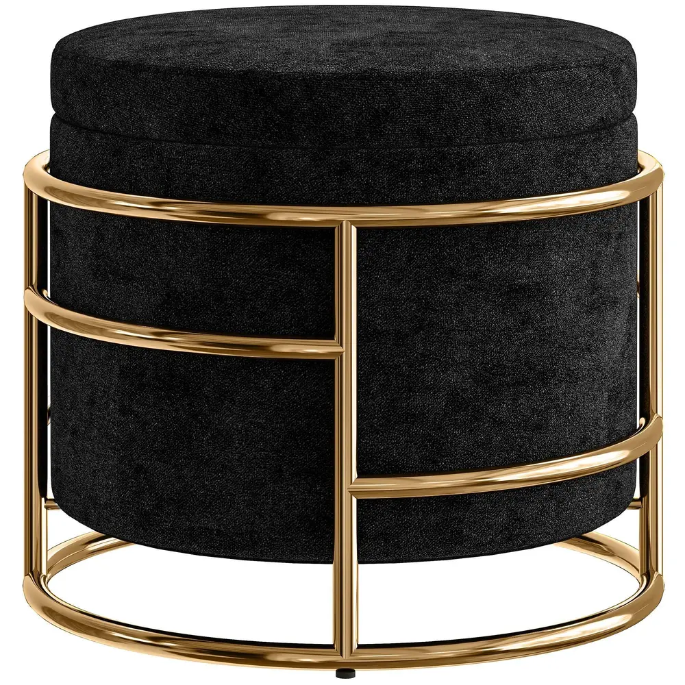 Stoppad Fotpall Storage Ottoman med Metallram
