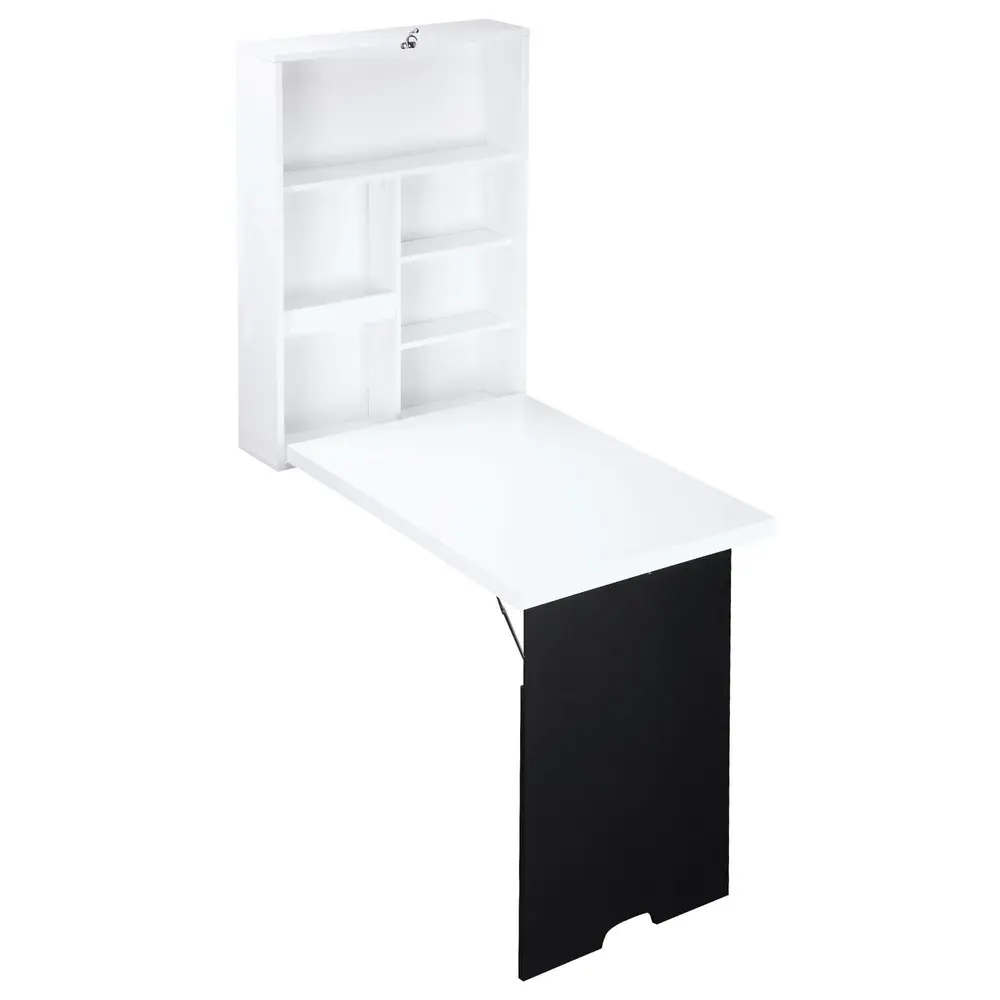 Väggbord Fällbart Skrivbord Vit 60 x 94,5 x 147 Cm